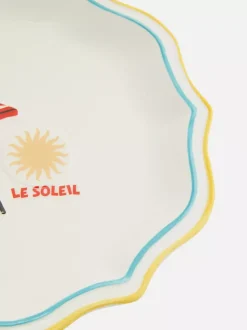 Talerz retro z pofalowanym brzegiem