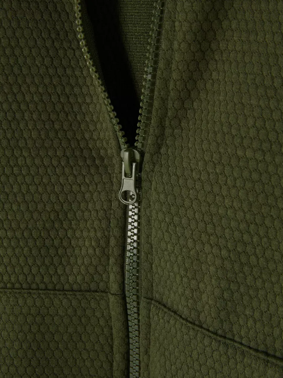 Teksturowana bluza z kapturem i zapięciem na zamek