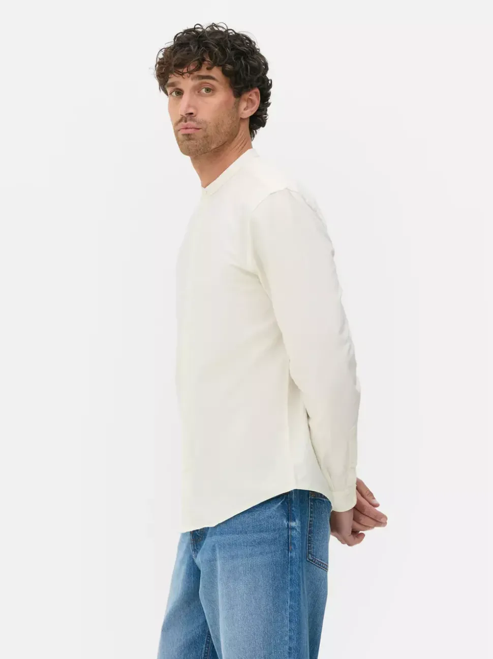 Teksturowana koszula ze stójką