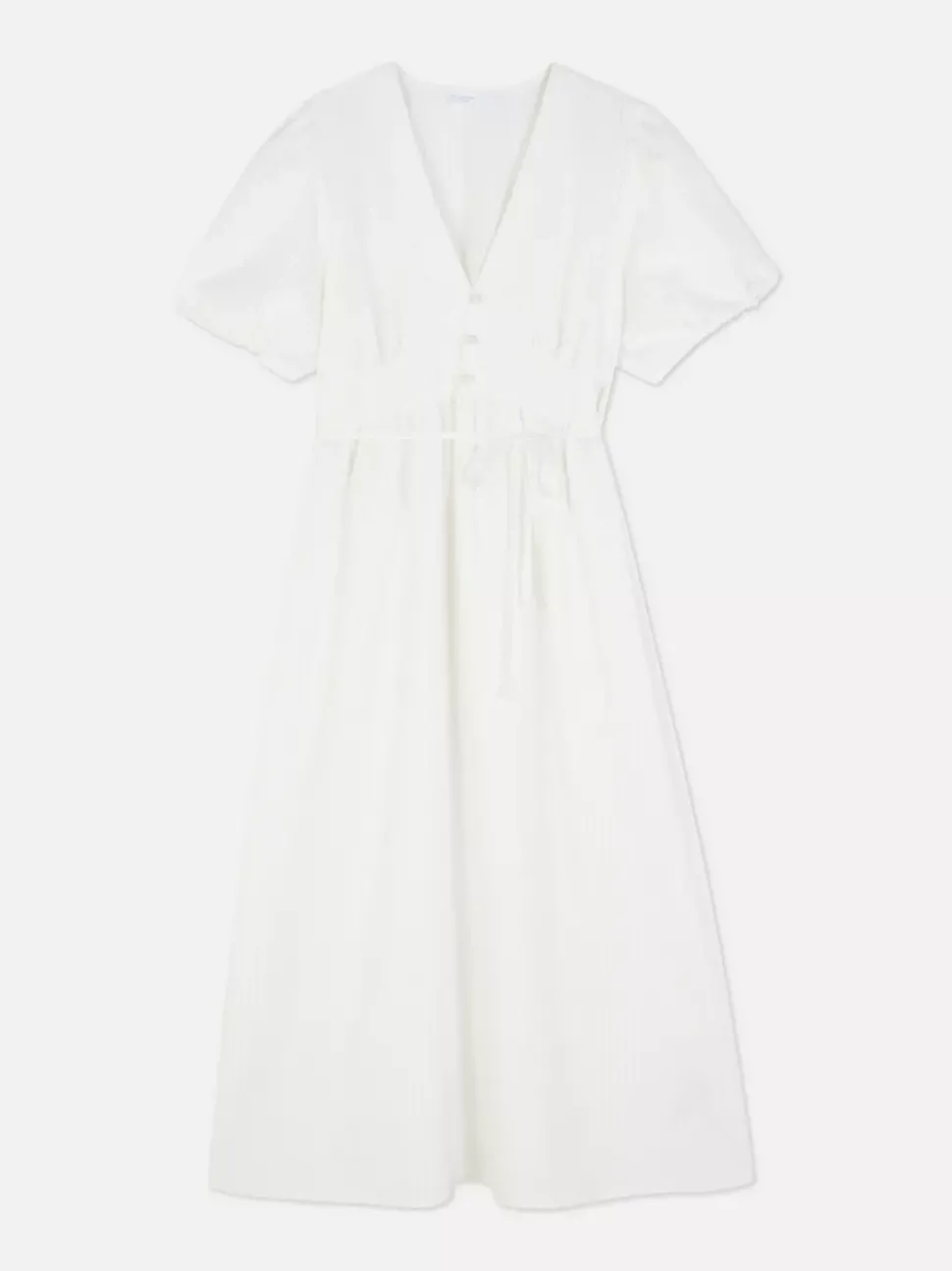 Teksturowana sukienka midi na guziki