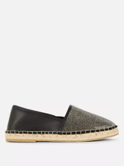 Teksturowane espadryle ze sztucznej skóry