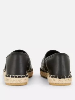 Teksturowane espadryle ze sztucznej skóry