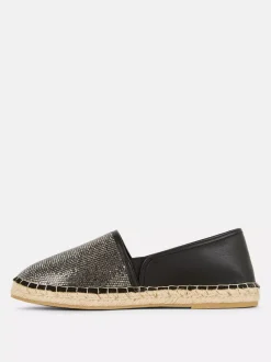 Teksturowane espadryle ze sztucznej skóry