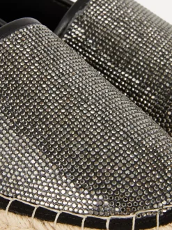 Teksturowane espadryle ze sztucznej skóry