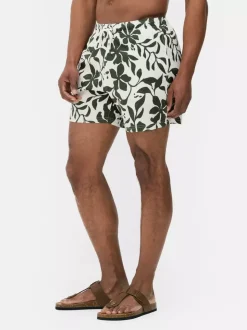 Teksturowane szorty kąpielowe w kwiaty