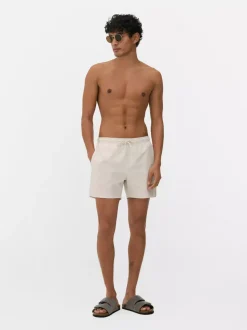 Teksturowane szorty kąpielowe ściągane sznurkiem