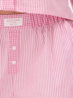 Tkane szorty od piżamy w paski