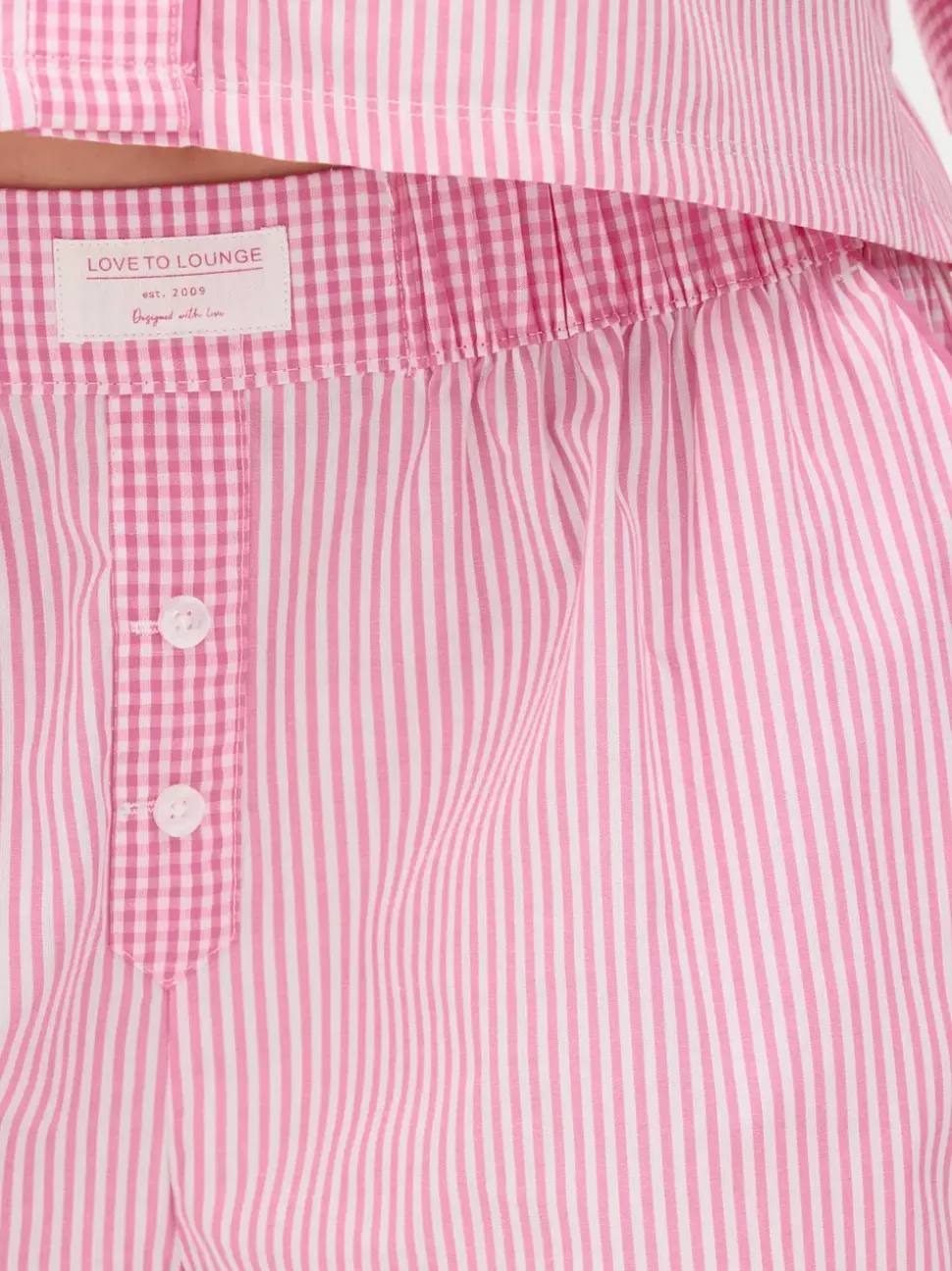 Tkane szorty od piżamy w paski