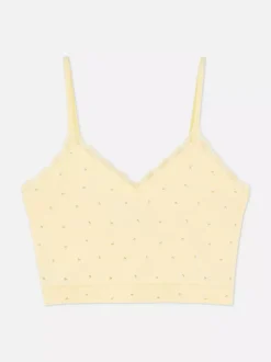 Top na ramiączkach z koronkowym obszyciem