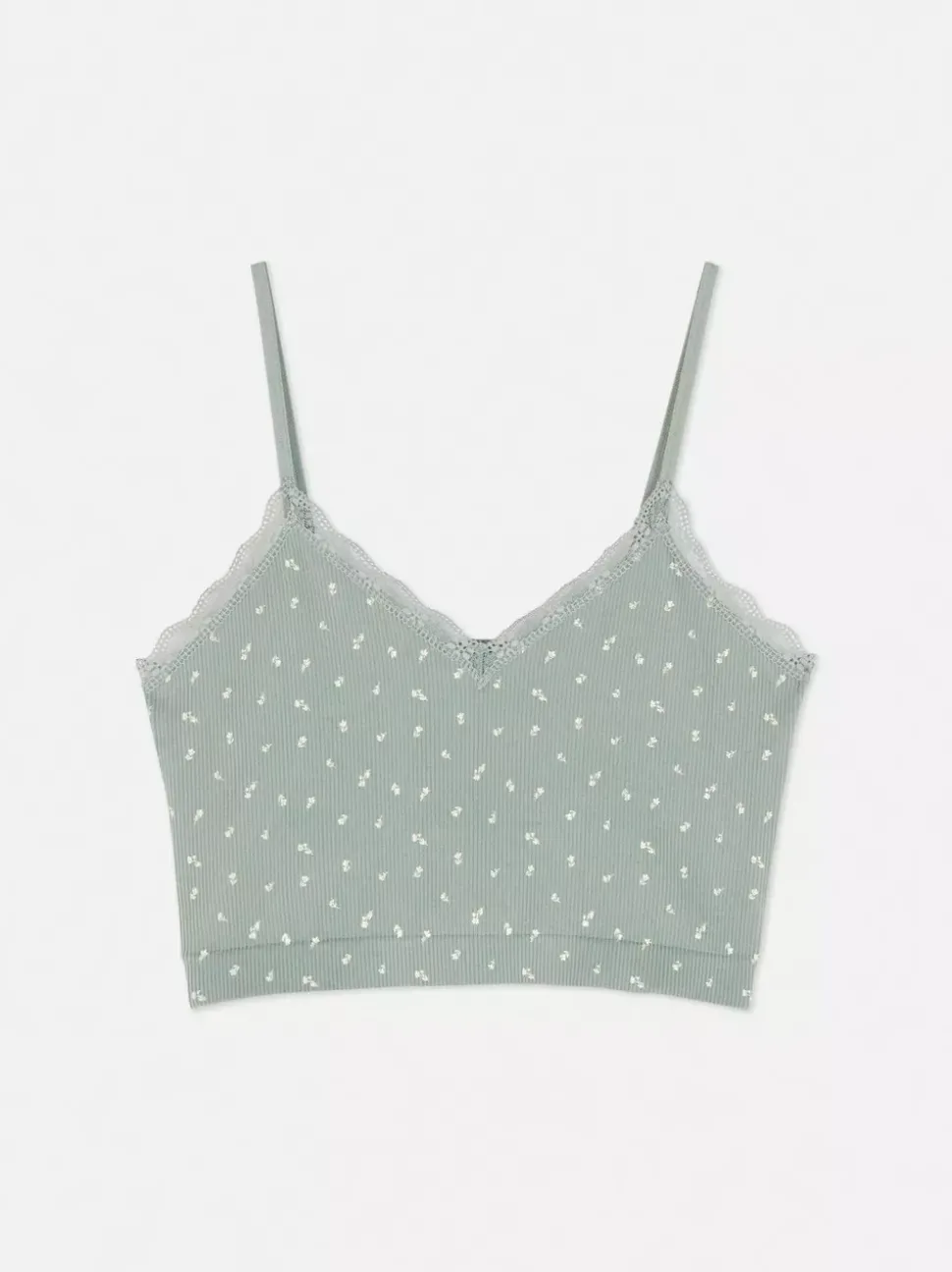 Top na ramiączkach z koronkowym obszyciem