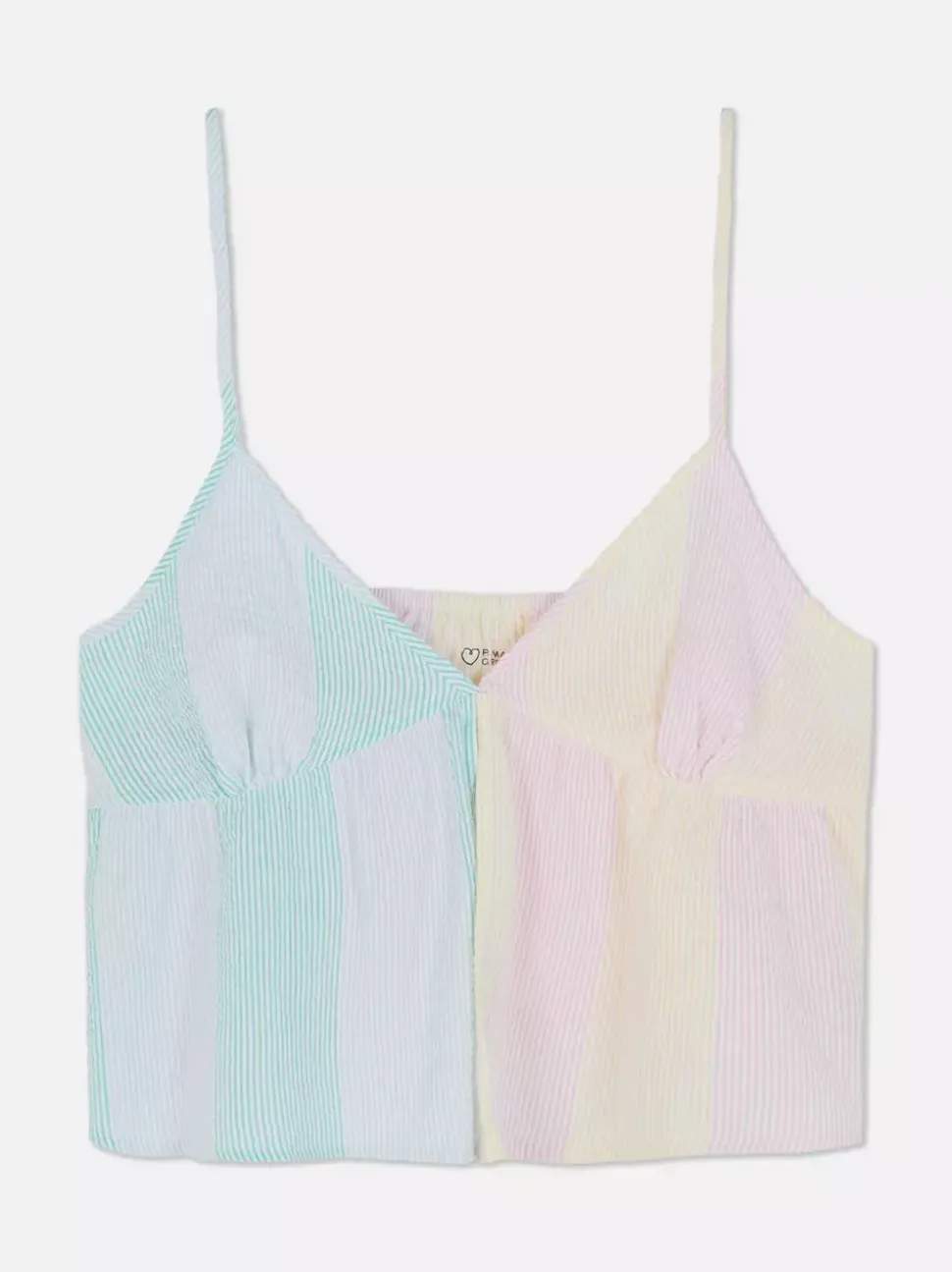 Top na ramiączkach z tkaniny seersucker