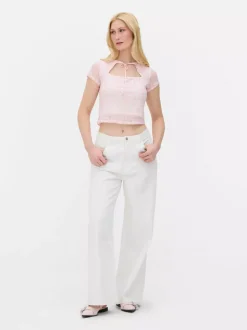 Top w kratkę vichy z siateczką, część zestawu