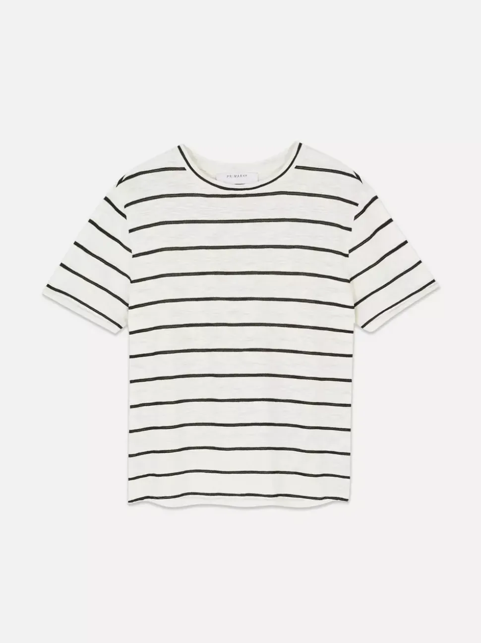 Top z krótkim rękawem i teksturowanymi paskami