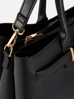 Torba na ramię ze sztucznej skóry z paskiem