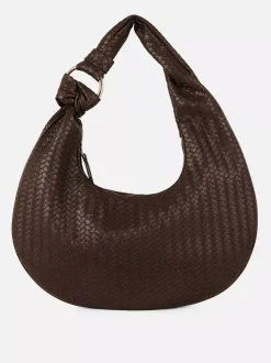 Torba na ramię ze sztucznej skóry z plecionym wzorem