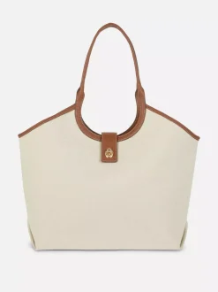 Torba shopper z wykończeniami ze sztucznej skóry