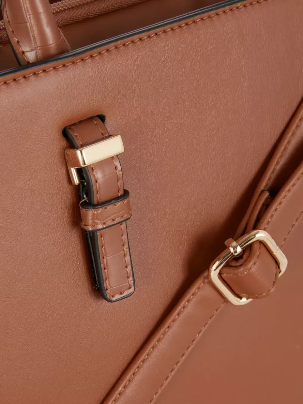 Torba shopper ze sztucznej skóry z wyjmowaną saszetką