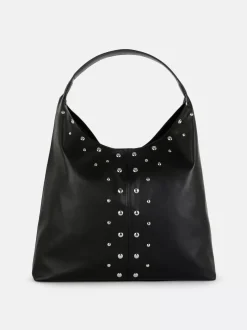 Torba shopper ze sztucznej skóry z ćwiekami