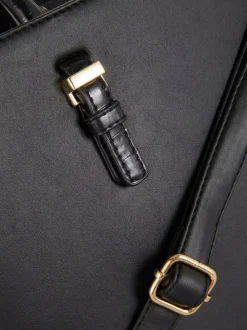 Torba shopper ze sztucznej skóry z wyjmowaną saszetką