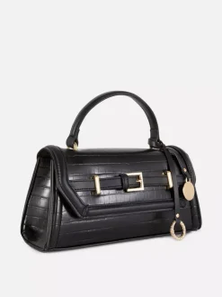 Torba z paskiem z imitacji skóry krokodyla