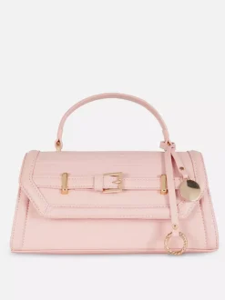 Torba z paskiem z imitacji skóry krokodyla