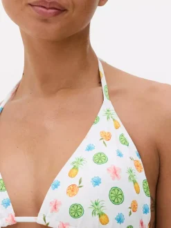 Trójkątna góra od bikini z nadrukiem