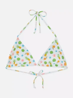 Trójkątna góra od bikini z nadrukiem