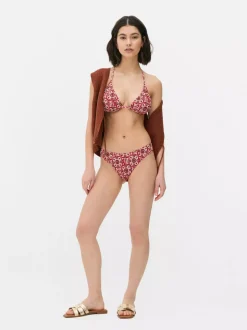 Trójkątna góra od bikini z nadrukiem