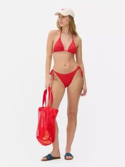 Trójkątna prążkowana góra od bikini