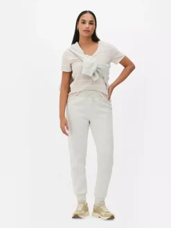 T-shirt w paski z dekoltem w serek