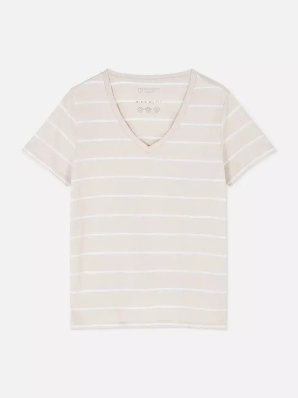 T-shirt w paski z dekoltem w serek