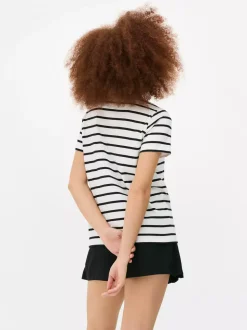 T-shirt w paski z krótkim rękawem