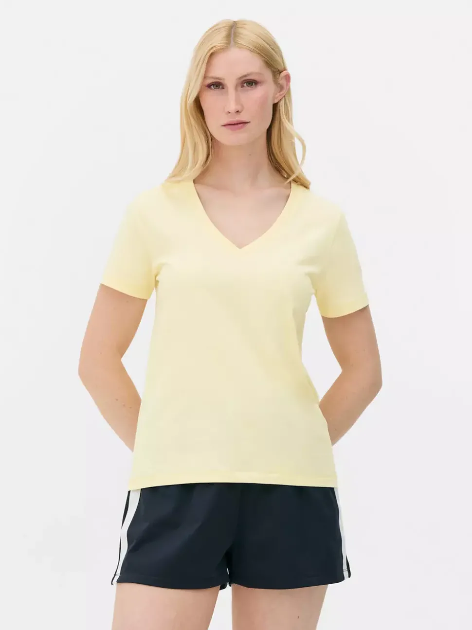 T-shirt z krótkim rękawem i dekoltem w serek