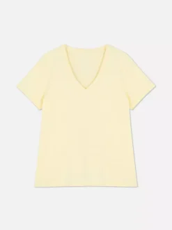 T-shirt z krótkim rękawem i dekoltem w serek