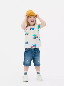 T-shirt z krótkim rękawem i motywem ciężarówek