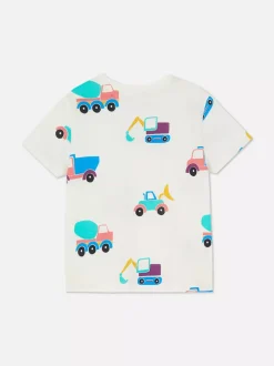 T-shirt z krótkim rękawem i motywem ciężarówek