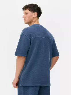 T-shirt z krótkim rękawem o waflowej fakturze