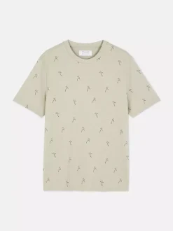 T-shirt z nadrukiem w drobne palmy