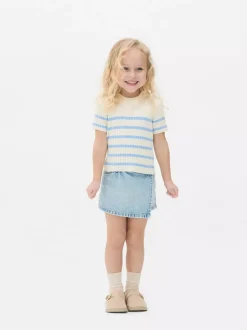 T-shirt z prążkowanej dzianiny