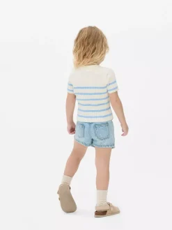 T-shirt z prążkowanej dzianiny