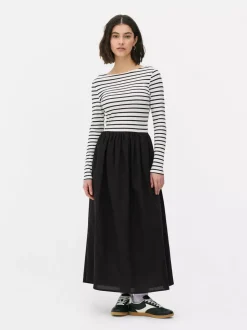 T-shirtowa sukienka midi 2 w 1