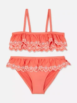 Warstwowe bikini z haftem angielskim