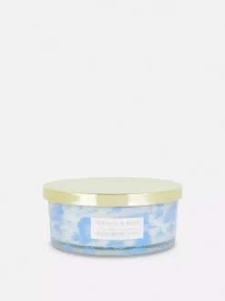 Świeca zapachowa z trzema knotami w jesiennym słoiku