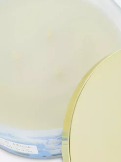 Świeca zapachowa z trzema knotami w jesiennym słoiku