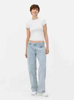 Workowate jeansy ze średnim stanem