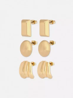 Wymyślne kolczyki sztyfty, 3 pary