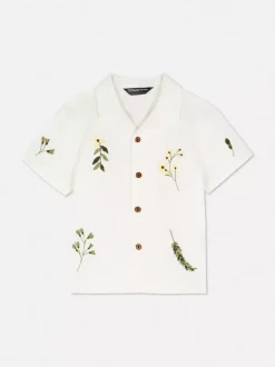 Wyszywana koszula z krótkim rękawem