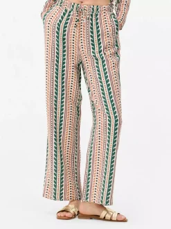Wzorzyste spodnie ze ściąganym sznurkiem