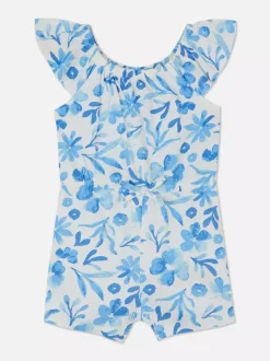 Wzorzysty krótki kombinezon na lato