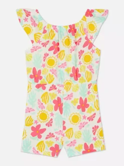 Wzorzysty krótki kombinezon na lato